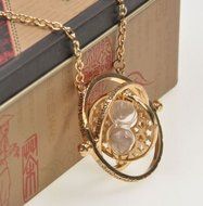Time Turner Necklace Hermione Granger Rotating Spins Gold Hourglass Harry Potter