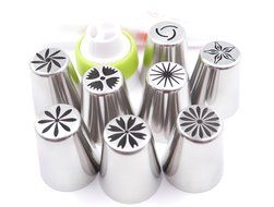 Russian Piping Tips 20 Pcs/SET - KOOTIPS 8 Extra Large Stainless Steel Pastry Nozzle Tips and 1 Leaf Tips, 1 XL...