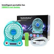 TechIntheBox LED display Portable Fan 4-inch 3 Speeds Mini USB Rechargeable Fan with LED Light Powered By Electric-powered... N26