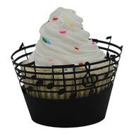 Malloom 25pc Musical Notes Wrapper Laser Cut Cupcake Wrapper Liner Baking Cup...