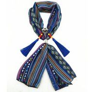 AutumnFall Women Girl Pendant Scarf With Tassel Rhinestone Necklace Scarves (U) N64