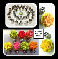 K&amp;S Artisan Professional Quality 56 pcs Russian Piping Tips Set(XLarge 35 tips+20 Piping Bags+Coupler) 304 Stainless... N4