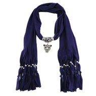 AutumnFall Women Girl Pendant Scarf With Tassel Rhinestone Necklace Scarves (U) N74