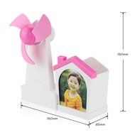 iEGrow Multifunctional Desk Mini USB Fan with Brush Pot, Photo Album 3 in 1 Function Compact Design &amp; Quiet Operation... N10