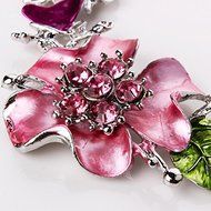 3 X New White Gold Plated Oil Drip Rhinestone Flower Statement Bib Necklace Earrings N3