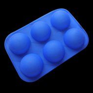 FUBARBAR Diameter 5cm 6 Cavity Half Sphere Cake Muffin Pastry Silicone Pan Mold 2 pcs Pink
