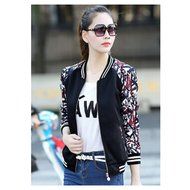 KAKA(TM) Girl Women Spring Autumn Coat Long Sleeve Casual Blouses Phoenix Pattern Black XL N11