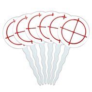 Set of 6 Cupcake Picks Toppers Decoration Guns Weapons Military - Handgun Weapon Black on White N3