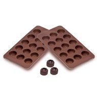 Sorbus&reg; Square Indented Silicone Mold for Chocolate, Jelly and Candy - 15-piece Per Mold (Set of 2)