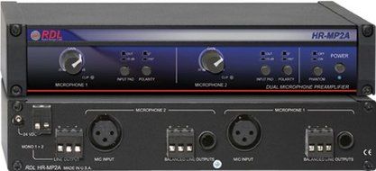 RDL HR-MP2A Dual Microphone Preamplifier - Power Supply Included