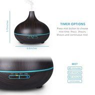 Scenic Essential Oil Diffuser Humidifier, Wood Grain 300ml Ultrasonic Diffuser Cool Mist Humidifier for Home,... N5