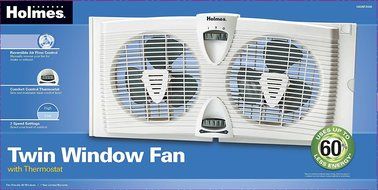Holmes HAWF2030 Dual Blade Twin Window Fan with Thermostat N2