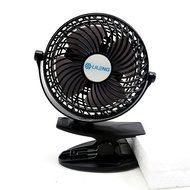 Honeyall Ajustable Clip On USB Fan Quiteness,Rechargeable Battery/USB Powered on(Black) N10