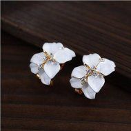 New Lovely Women Lady Elegant Crystal Rhinestone Flower Ear Stud Earrings Gift N2