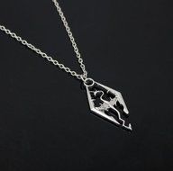 Fashion Cool The Elder Scrolls Logo Skyrim Dragon Pendant Charm Necklace Chain N3
