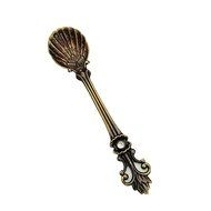 Retro Creative Coffee Scoops Stirring Spoon Sugar Spoon Tea Spoon with Fruit Fork Set of 6 (Silver) N7
