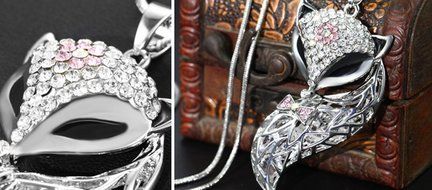 2016 New Style Women Fashion Fox Long Sweater Chain (Platinum) N6