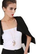 2016 New Style Women Fashion Fox Long Sweater Chain (Platinum) N7