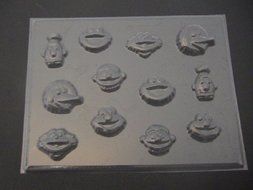 Sesame Friends Faces Chocolate Candy Lollipop Mold