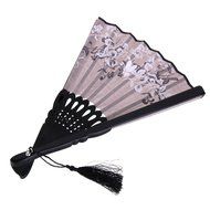 Vintage Flax Leaf Butterfly Bamboo Hand Fan Lady's Fan Pocket Fan - Purple N18
