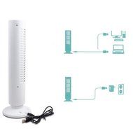 Aimini Hot USB Mini No Leaf Bladeless Household Office Appliance Cool Cooling Desk Tower Shaped Vertical Fan(White)