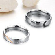 New Love Heart Stainless Steel Couple Rings Engagement Wedding Proposing Band (9) N3
