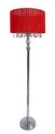 Elegant Designs LF1002-BLK Sheer Shade Chrome Floor Lamp with Hanging Crystals, Black N4