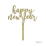 Andaz Press Holiday Acrylic Cake Toppers, Gold Glitter, Happy New Year, 1-Pack, 2017 2018 2019 2020