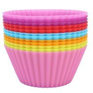 Fans 12pcs Soft Silicone Baking Cups Cupcake Bakeware Liners Case Molds for Muffin Chocolate Cake