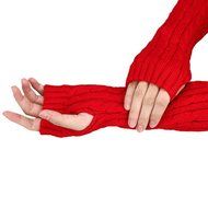 Long Fingerless Gloves,Morecome Winter Wrist Arm Hand Warmer Knitted Mitten (Black) N2