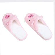AutumnFall Lovely Pig Home Floor Soft Stripe Slippers Female Shoes (44, Coffee) N5