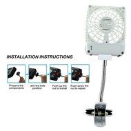 Momoday&reg; Mini Handheld Square Electrical Portable Rechargeable Fan 3 Speeds Desktop Clip-on Fan Summer Cooler... N21