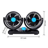 Cool-Tech Double-headed Vehicle Cooling Air Fan 8W/15W 12V 360 Rotating 2 Speed Quiet Dashboard Blow Away Hot... N4