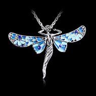 Retro Silver Jewelry Dragonfly Pendant Crystal Sweater Chain Necklace Xmas Gifts N7