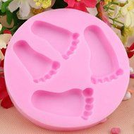 Voberry&reg; Wedding Silicone Sugar Chocolate Mold Mould Cake Fondant DIY Cooking Tool (Footprints )