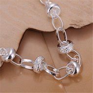 New Special Bangle silver peach heart PRETTY chain bracelet jewelry