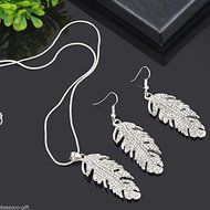 GIFT 1Set NEW Fashion Chic Crystal Earrings Necklace Jewelry 48cm
