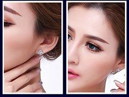 Charm Women Hot Silver Plated Ear Stud Zircon Shiny Crystal Rhinestone Earring N8