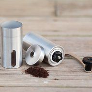 Toyofmine Manual Coffee Grinder,Conical Burr Mill for Precision Brewing, Fresh Coffee,Brushed Stainless Steel