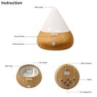 Pakway Smart Aromatherapy Essential Oil Diffuser-Portable Ultrasonic Cool Mist Aroma Humidifier with Waterless... N17
