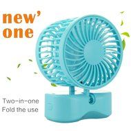 Intsun 360 Degree Rotation Mini Handheld Portable Couples Fan,Quiet Operation Desktop Fan with LED Light Dual... N11