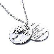 Serenity Prayer Tree Pendant Two Piece Necklace Religious Inspirational Jewelry N8