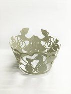 HUAL Cupcake Wrappers 50 Filigree Artistic Bake Cake Paper Cups Cat Lace Laser Cut Liner Baking Cup Muffin Case...
