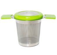 Premium Tea Infuser Brew-In-Mug Stainless Steel with Long Handles for Steeping Loose Leaf Tea, Lid Included (Green)