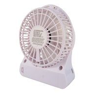 3 Speed Portable Mini USB Rechargeable Desktop Fan wih LED Light (4 inch fan size) (White) N6