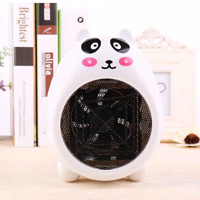 Energy-saving Portable 2-Speed Electric Fan Heater Cute Animal Household Warmer (Blue) N9