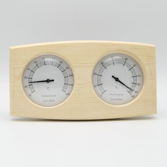 Double Sauna Wooden Hygrothermograph Thermometer Hygrometer Sauna Room Accessory N4