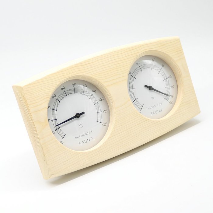 Double Sauna Wooden Hygrothermograph Thermometer Hygrometer Sauna Room Accessory N5