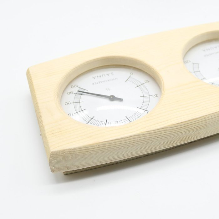Double Sauna Wooden Hygrothermograph Thermometer Hygrometer Sauna Room Accessory N6