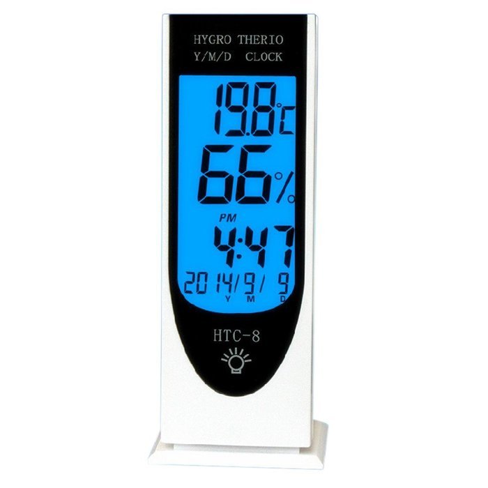 Jofan Shake to Light Blue LCD Indoor Humidity Monitor Gauge Temperature Sensor Hygrometer Thermometer with Time... N2